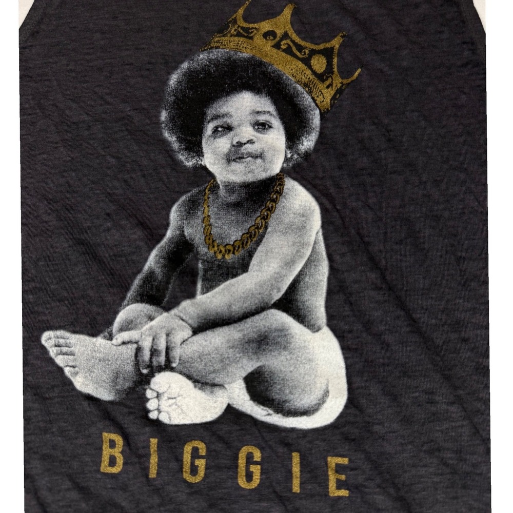 The Notorious B.I.G. Tank Top Men's‎ L Gray Biggie Baby Graphic Tri-Blend NWOT